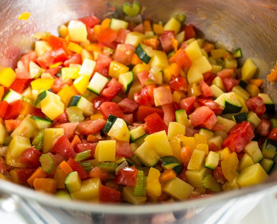 Cook the vegetables