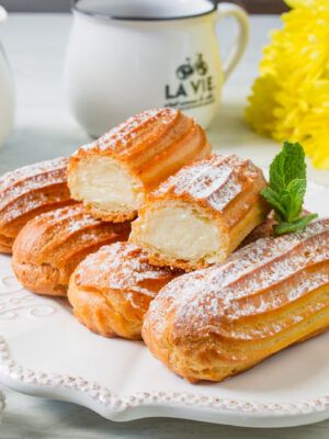 Eclairs with Vanilla Custard