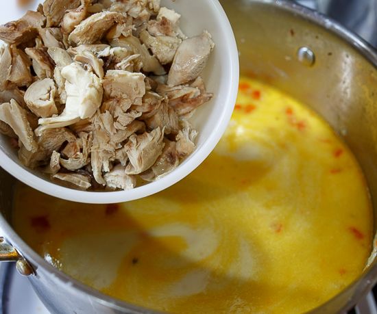 Add chicken and corn