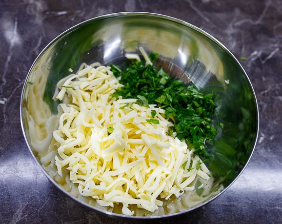 Cheese and parsley