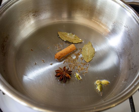 Cook the spices