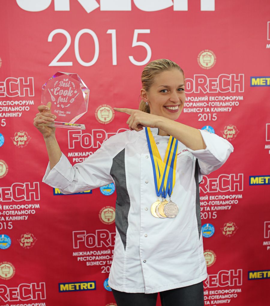 Tatyana Nazaruk wins at Professional culinary championship “BestCookFest”, Ukraine, Kyiv, 2015