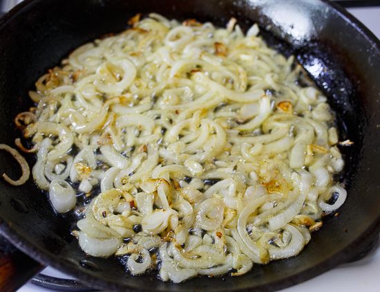 Cook the onions