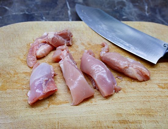 Cut the chicken