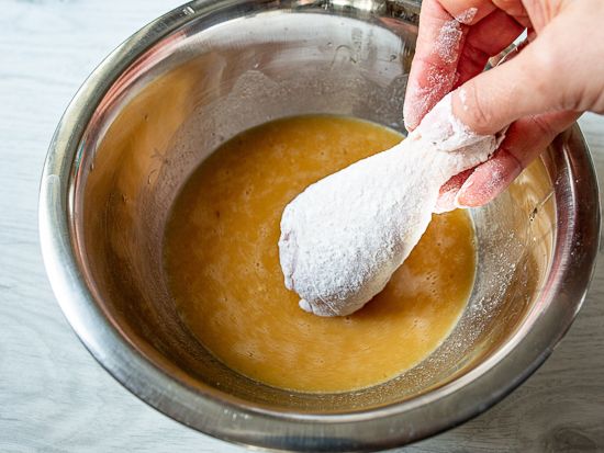 Dip in the egg wash