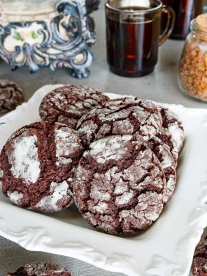 Coffee Chocolate Crinkle Cookies