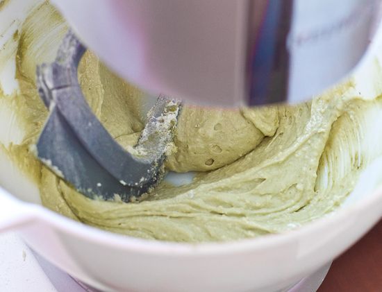 Matcha cake batter