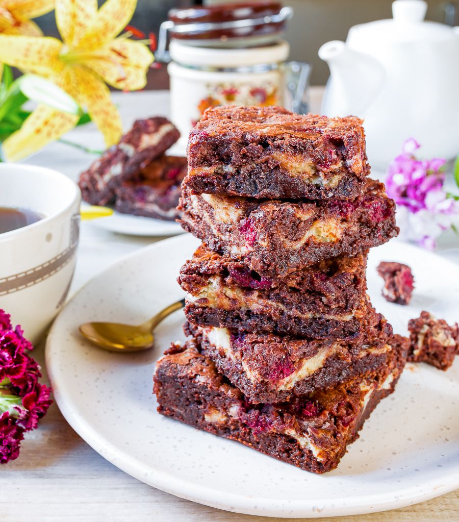 Raspberry Cream Cheese Brownies