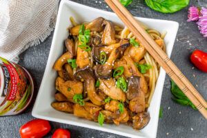 Sweet and Sour Chicken with Oyster Mushrooms