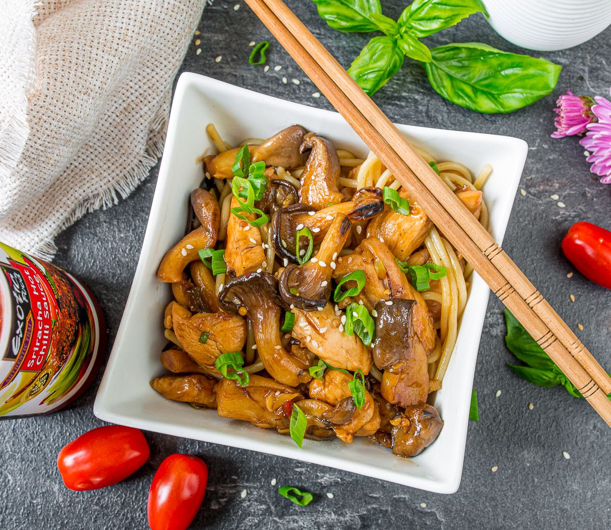 Sweet and Sour Chicken with Oyster Mushrooms