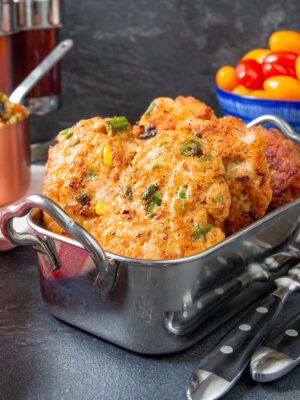 Sweet Corn & Green Bean Chicken Fritters