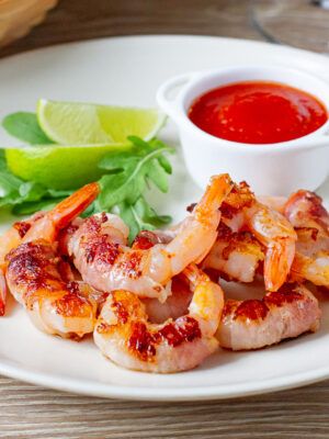 Bacon-Wrapped Shrimp with Spicy Tomato Sauce