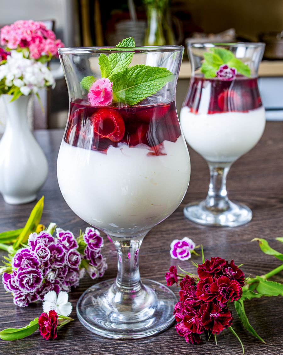 Cherry Jelly & Sour Cream Panna Cotta