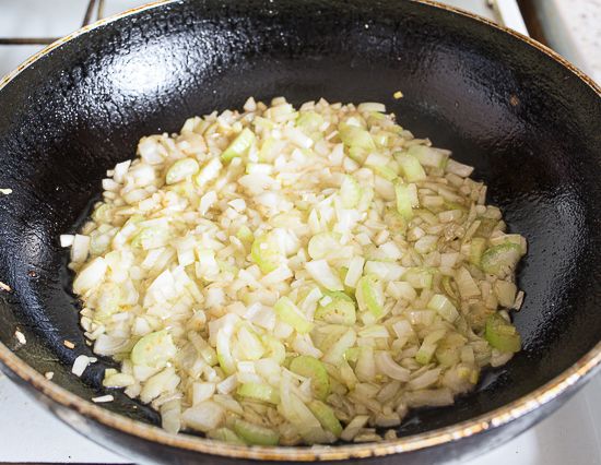 Cook the onion and celery