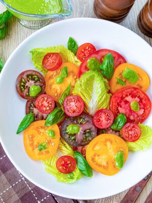 Heirloom Tomato Salad with Basil Vinaigrette