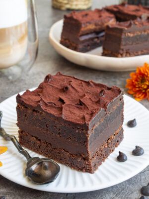 Mocha Brownies with Chocolate Ganache