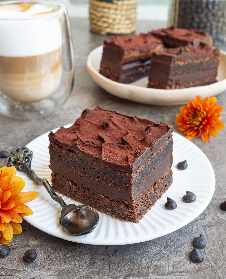Mocha Brownies with Chocolate Ganache