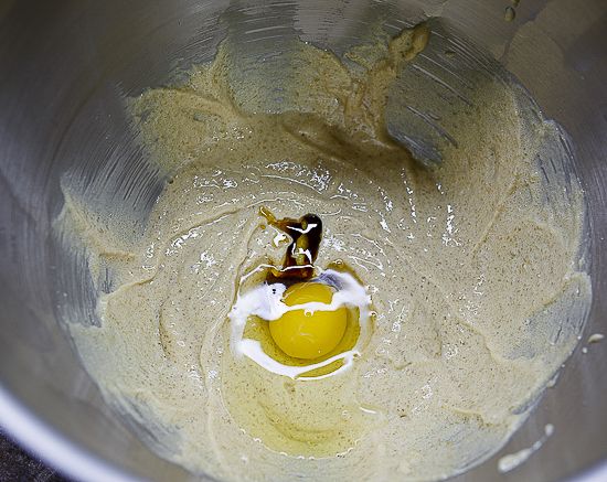 Add the egg and vanilla
