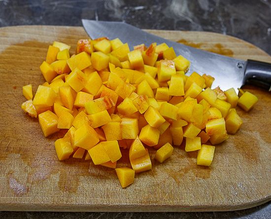 Dice the peaches
