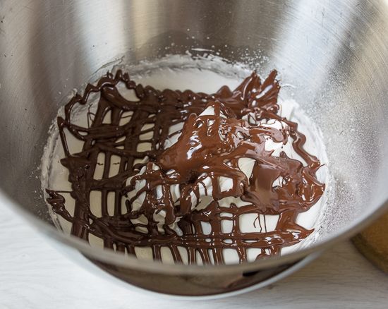 Pour the chocolate