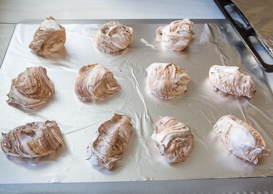 Spoon the meringue