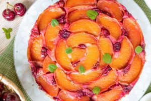 Peach and Cherry Upside-Down Cake