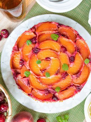 Peach and Cherry Upside-Down Cake
