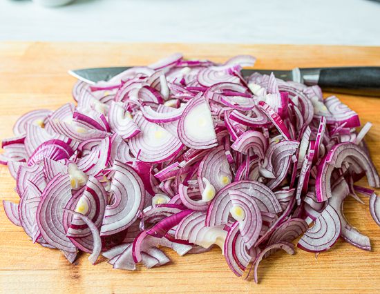 Slice the onions