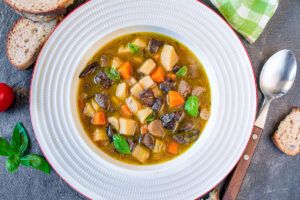 Hearty Mushroom Soup with Seasonal Root Vegetables