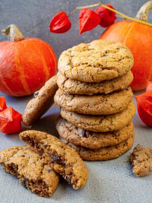 Pumpkin Chocolate Chip and Nut Cookies