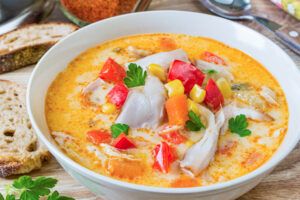 Creamy & Spicy Chicken and Corn Soup