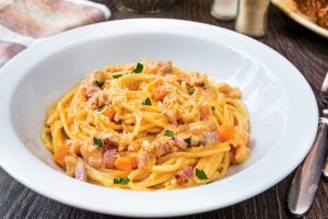 Creamy Pumpkin and Bacon Pasta