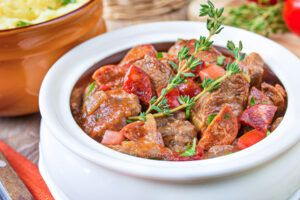 Rich and Hearty Beef Stew with Chorizo