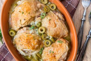 Braised Chicken with Olives and Thyme
