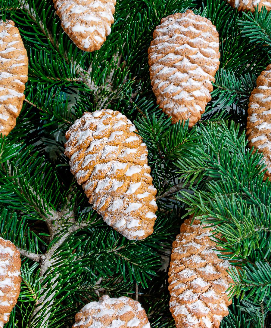 Pinecone Molded Gingerbread Cookies