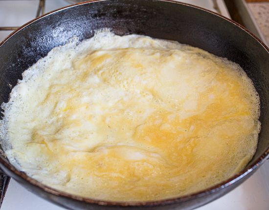 Cook the omelet
