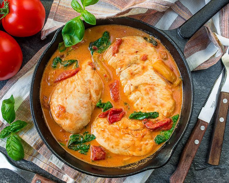 Creamy Tomato and Spinach Chicken