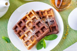 Marble Chocolate Banana Waffles