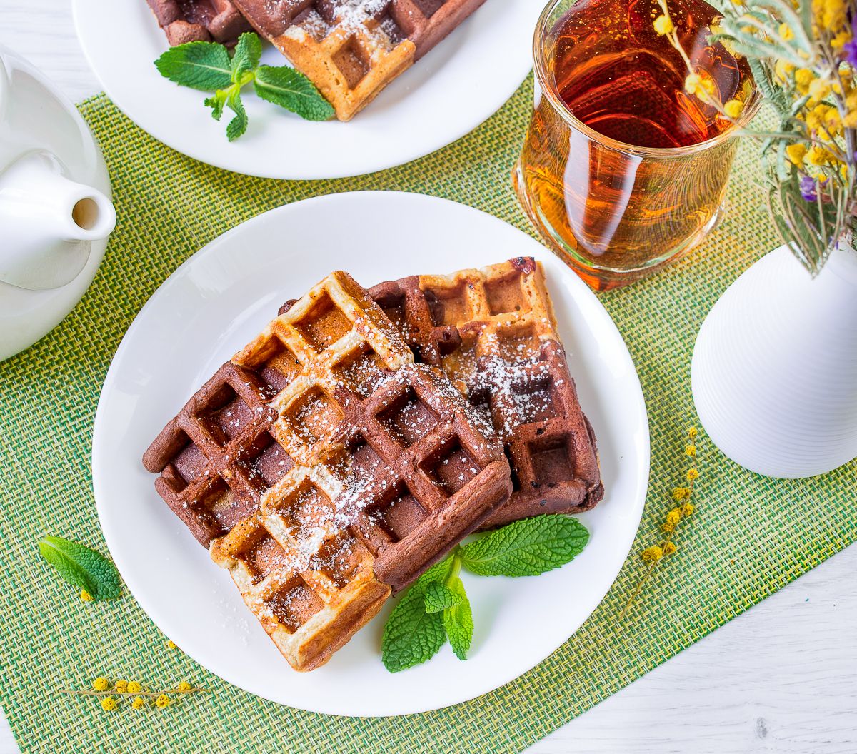 Marble Chocolate Banana Waffles