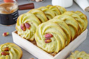 Pistachio Viennese Butter Cookies