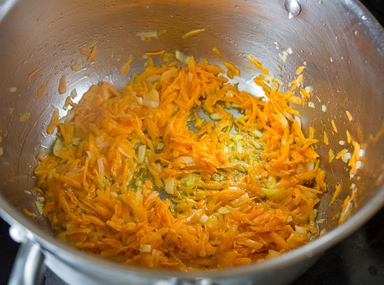 Saute the vegetables