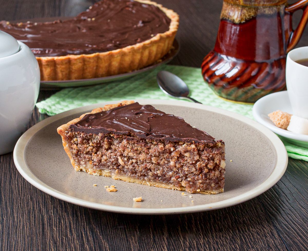 Ultra-Nutty Tart with Chocolate Glaze