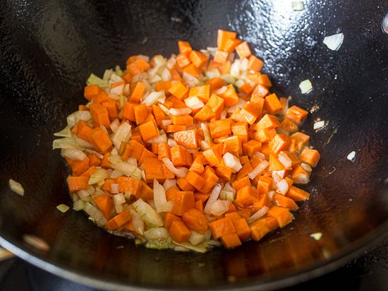 Cook onions and carrots