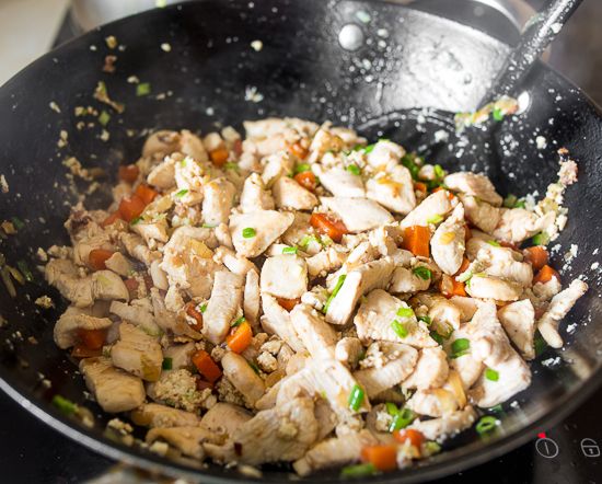Add chicken and vegetables