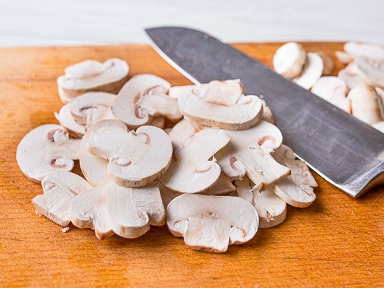 Slice the mushrooms