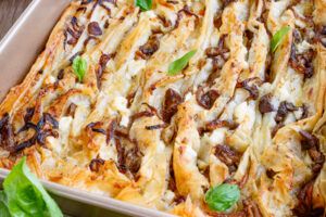 Mushroom and Feta Phyllo Crinkle Pie