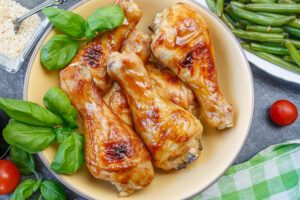 Baked Chicken Drumsticks in Sesame Glaze