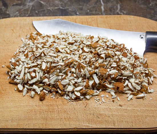 Chop the almonds