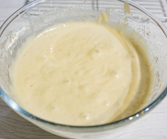 Olive oil cake batter