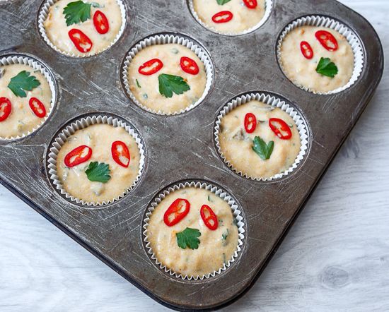Spoon the batter into muffin tins